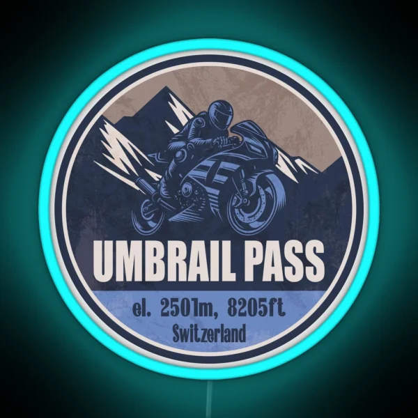 Umbrail Pass Switzerland Motorcycling RGB Neon Sign