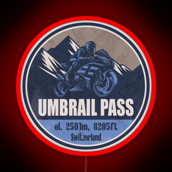 Umbrail Pass Switzerland Motorcycling RGB Neon Sign