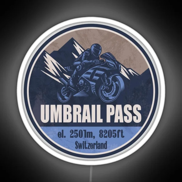 Umbrail Pass Switzerland Motorcycling RGB Neon Sign
