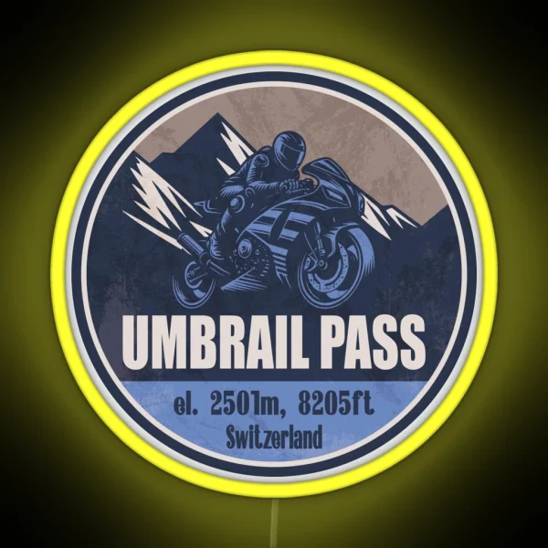 Umbrail Pass Switzerland Motorcycling RGB Neon Sign