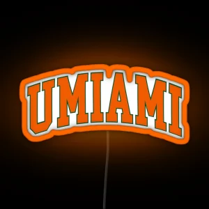 Umiami Varsity Font Curved RGB Neon Sign