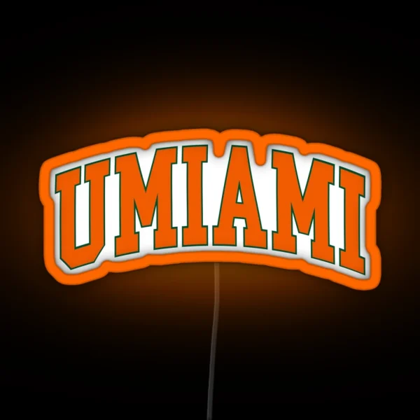 Umiami Varsity Font Curved RGB Neon Sign