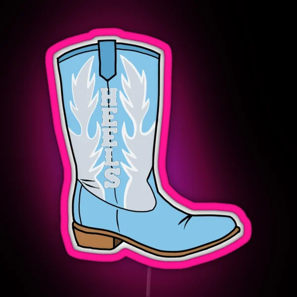 UNC Cowboy Boots RGB Neon Sign
