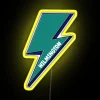 University of North Carolina Wilmington's neon sign in yellow.