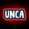 UNCA University of North Carolina Asheville neon sign in vibrant RGB colors