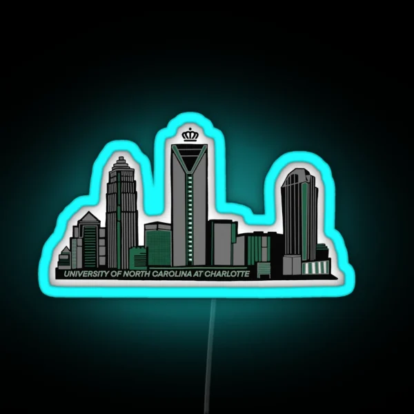 UNCC Charlotte Skyline RGB Neon Sign