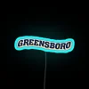 UNC Greensboro RGB Neon Sign at Night
