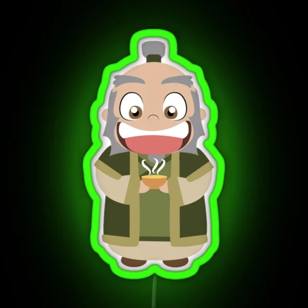 Uncle Iroh Cartoon RGB Neon Sign