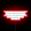 Avatar The Last Airbender quote about embracing one's true self, Uncle Iroh's wisdom illuminated in a vibrant RGB neon sign.