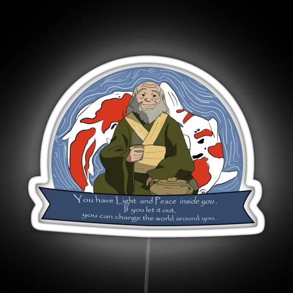 Uncle Iroh Sipping On Light And Peace RGB Neon Sign