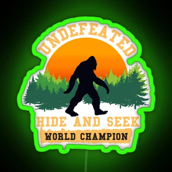 Undefeated Hide And Seek World Champion Led Bigfoot Led RGB Neon Sign