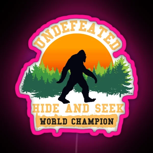 Undefeated Hide And Seek World Champion Led Bigfoot Led RGB Neon Sign