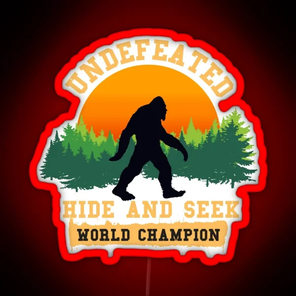 Undefeated Hide And Seek World Champion Led Bigfoot Led RGB Neon Sign