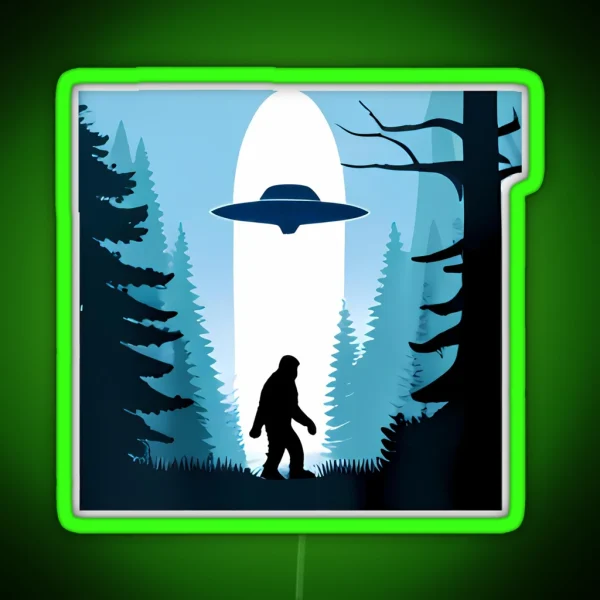Under The Luminescent Lens Bigfoot S Alien RGB Neon Sign