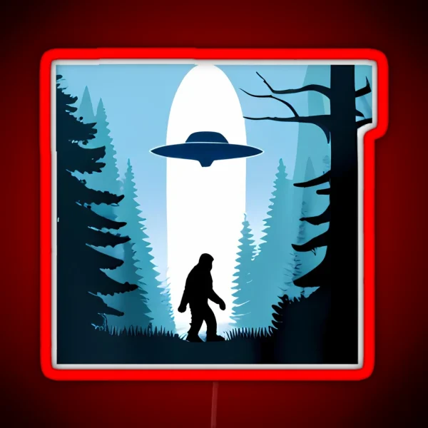 Under The Luminescent Lens Bigfoot S Alien RGB Neon Sign