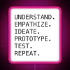 Design Thinking Framework with Neon Sign Colors