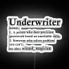Insurance professional definition with humorous neon sign illustration.
