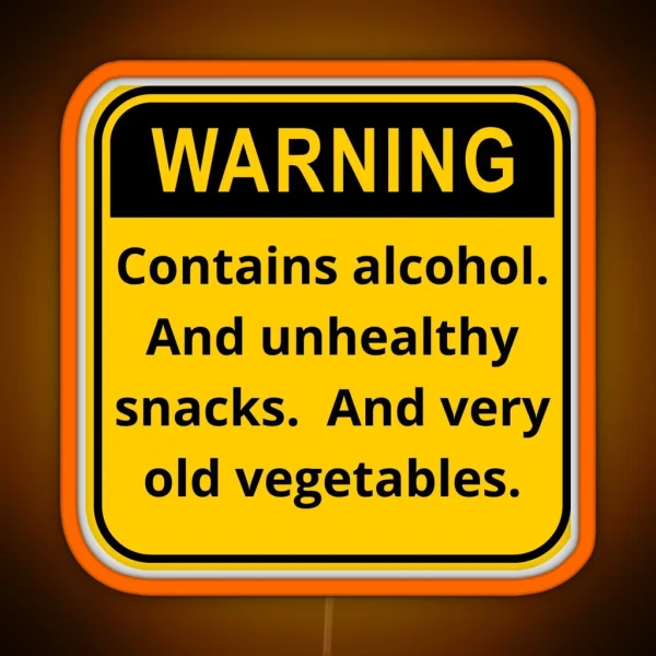 Unhealthy Fridge Warning RGB Neon Sign