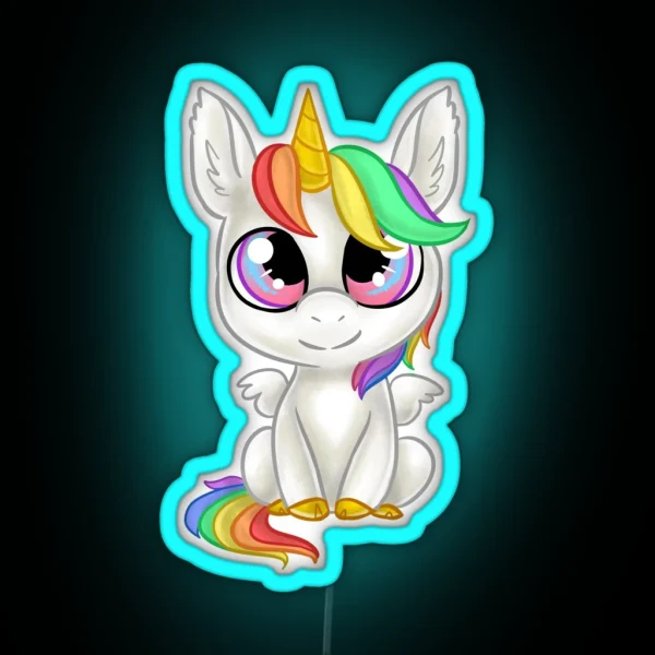 Unicorn Chibi RGB Neon Sign