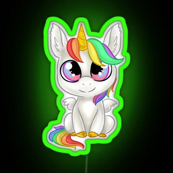 Unicorn Chibi RGB Neon Sign
