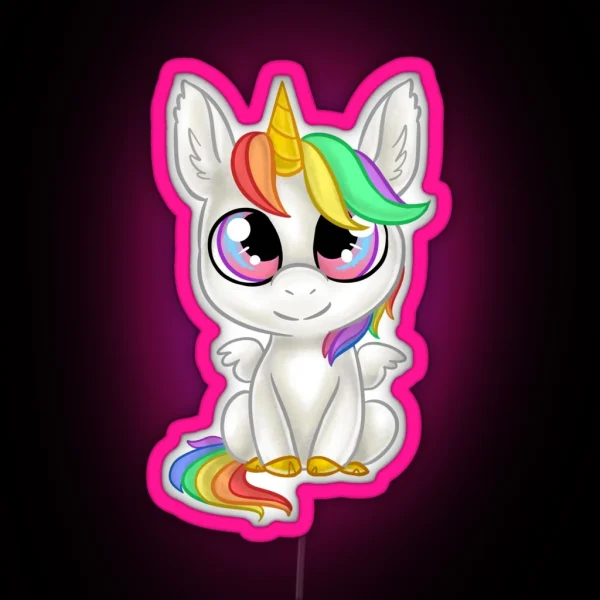 Unicorn Chibi RGB Neon Sign