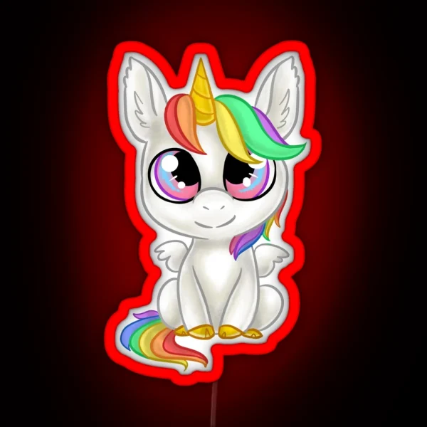 Unicorn Chibi RGB Neon Sign