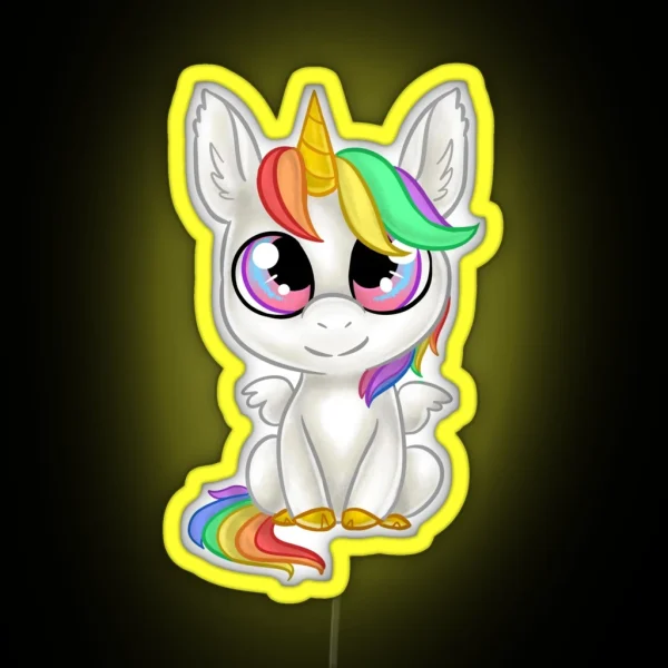 Unicorn Chibi RGB Neon Sign