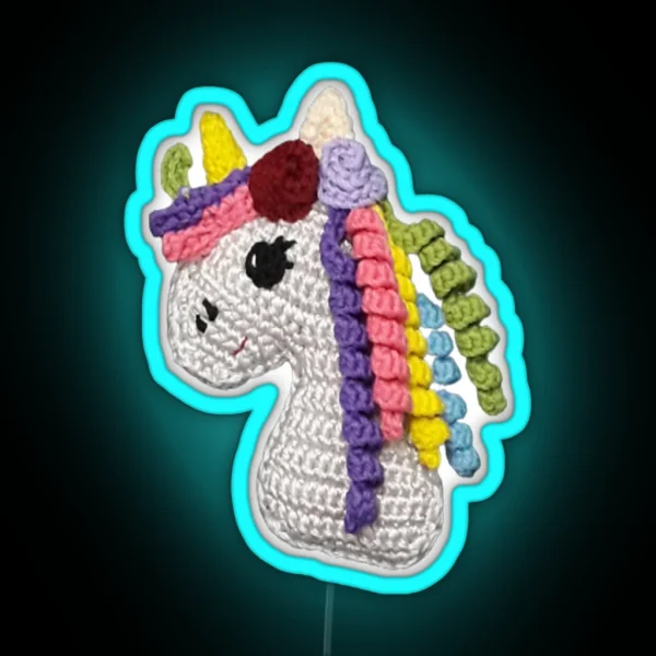 Unicorn Crochet Amigurumi RGB Neon Sign