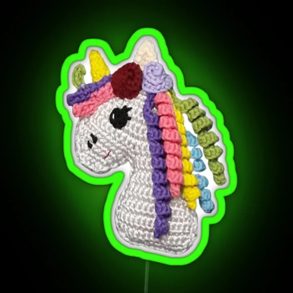 Unicorn Crochet Amigurumi RGB Neon Sign