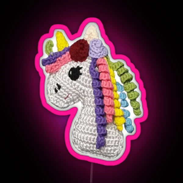 Unicorn Crochet Amigurumi RGB Neon Sign