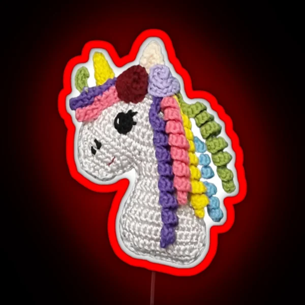 Unicorn Crochet Amigurumi RGB Neon Sign