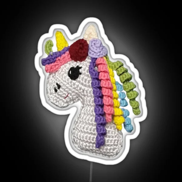 Unicorn Crochet Amigurumi RGB Neon Sign