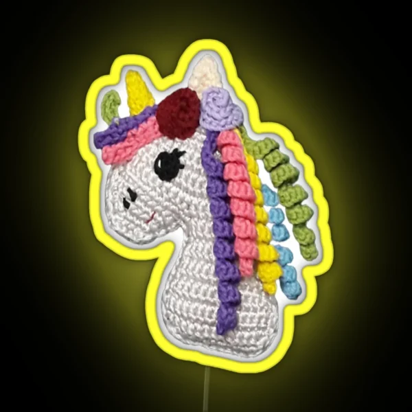 Unicorn Crochet Amigurumi RGB Neon Sign