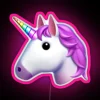 Pink unicorn LED sign with neon accents