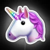 Neon RGB Unicorn Sign in White with Emoji Details