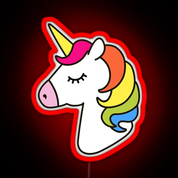 Unicorn Head Cartoon Fictional Character RGB Neon Sign