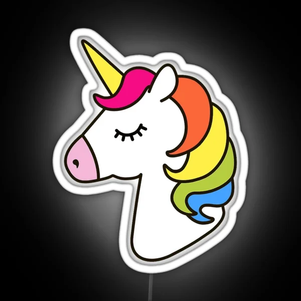 Unicorn Head Cartoon Fictional Character RGB Neon Sign