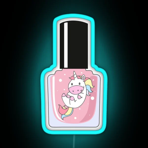 Unicorn Nail Polish Bottle RGB Neon Sign