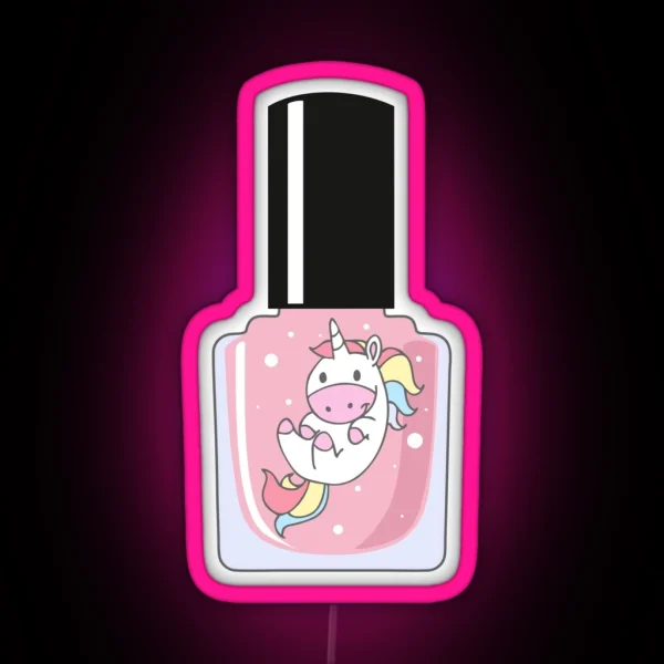Unicorn Nail Polish Bottle RGB Neon Sign