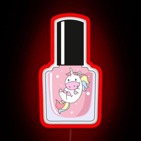 Unicorn Nail Polish Bottle RGB Neon Sign