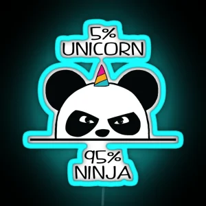 Unicorn Ninja Panda RGB Neon Sign