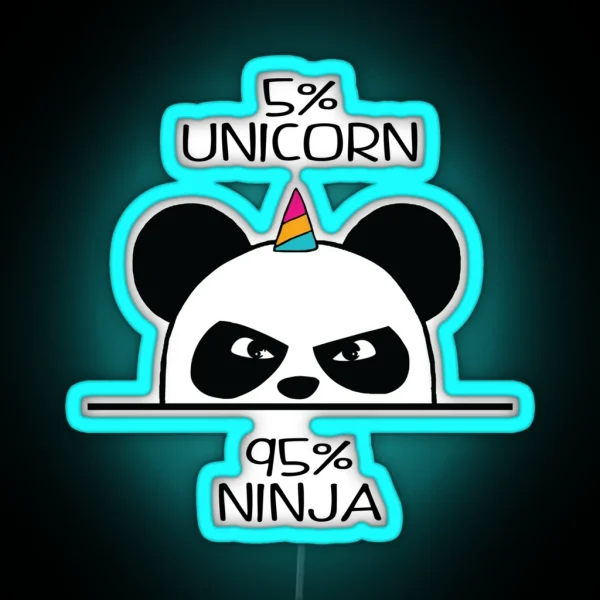 Unicorn Ninja Panda RGB Neon Sign