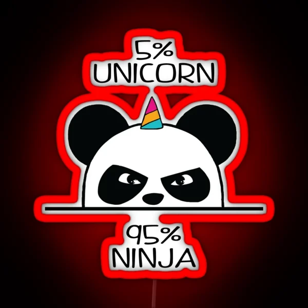 Unicorn Ninja Panda RGB Neon Sign