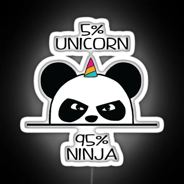 Unicorn Ninja Panda RGB Neon Sign