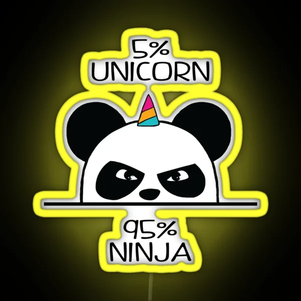 Unicorn Ninja Panda RGB Neon Sign