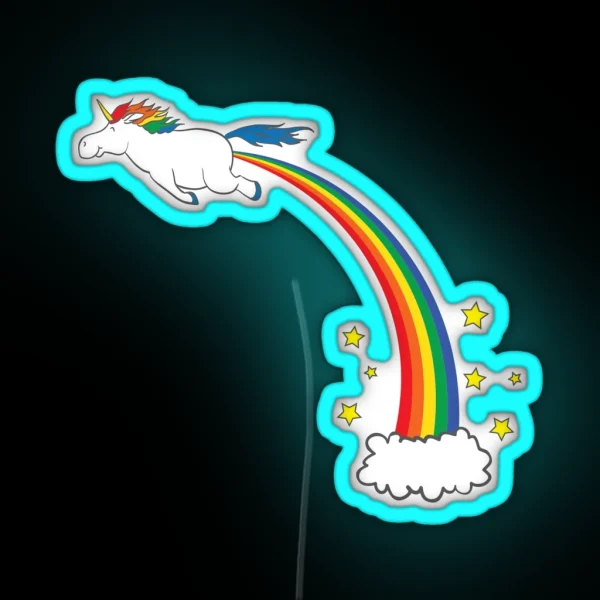 Unicorn Rainbow Fart RGB Neon Sign