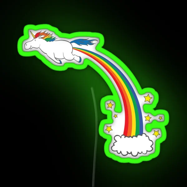 Unicorn Rainbow Fart RGB Neon Sign