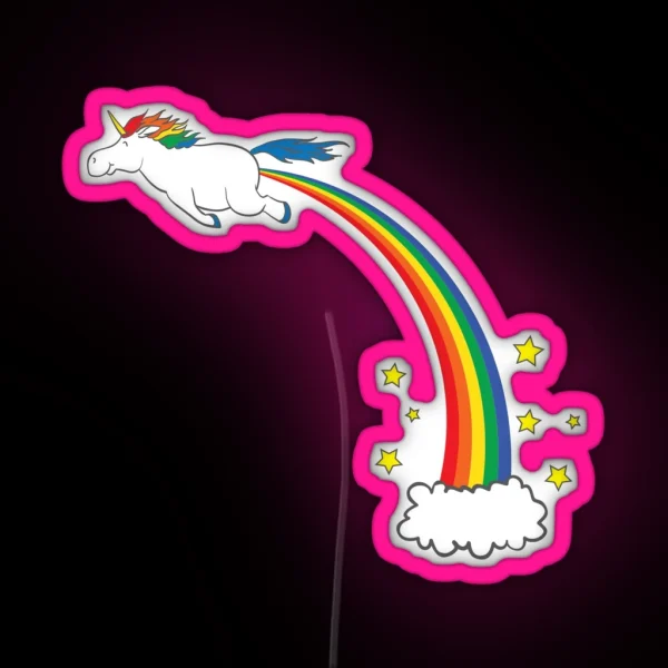 Unicorn Rainbow Fart RGB Neon Sign