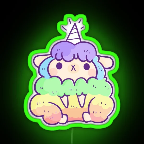 Unicorn Rainbow Sheep RGB Neon Sign
