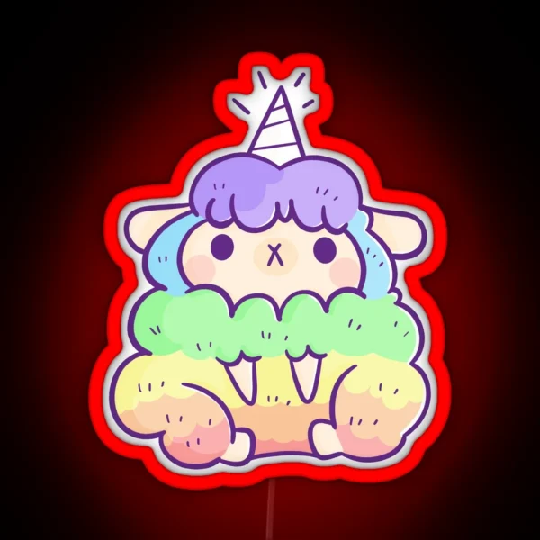 Unicorn Rainbow Sheep RGB Neon Sign